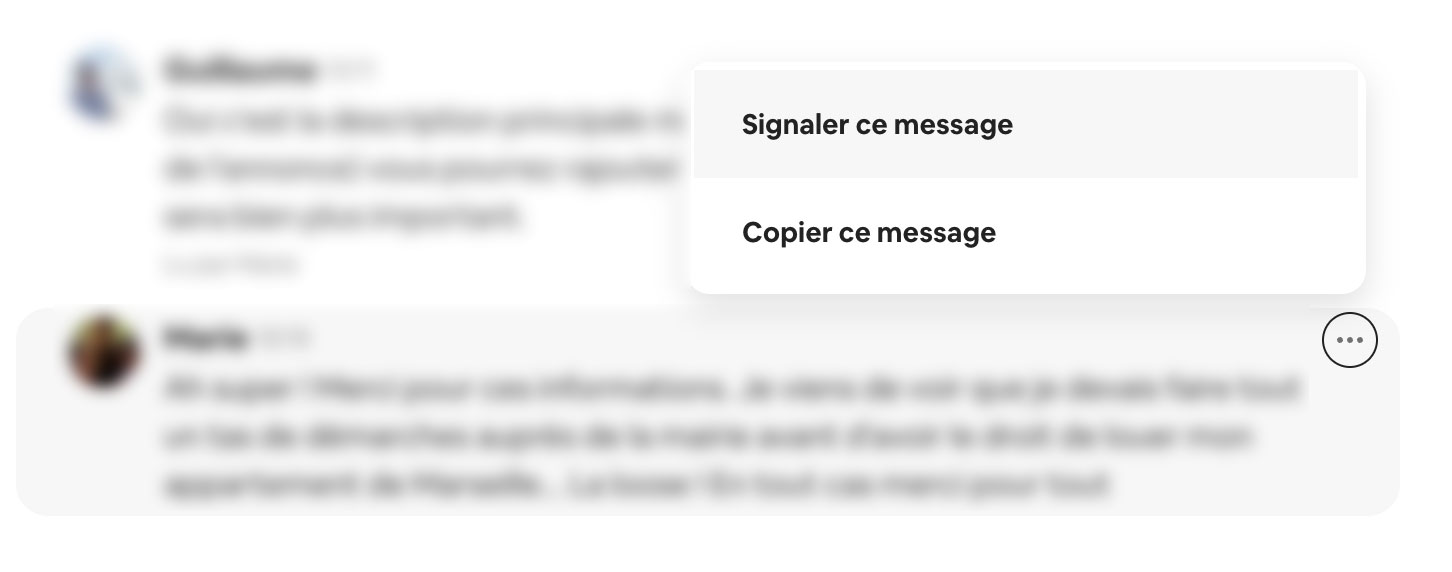 Signaler un message insultant sur Airbnb