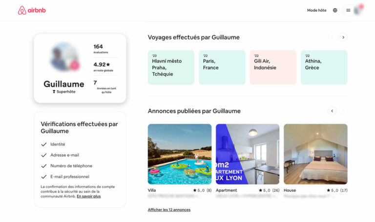 Le profil de l’hôte/voyageur évolue sur Airbnb